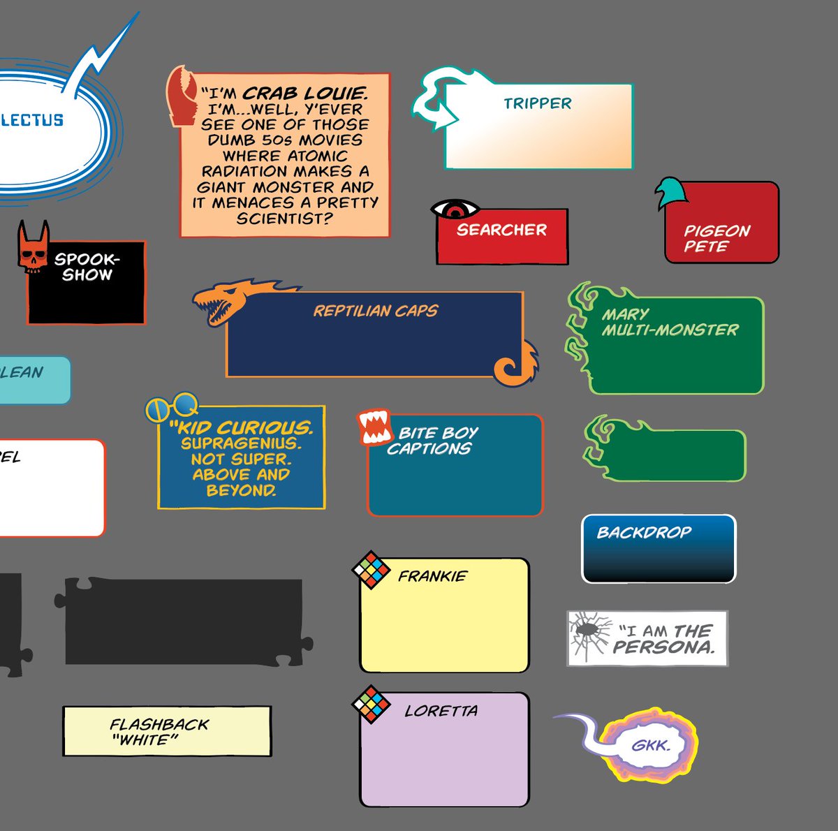 Lovely day. Gonna start with some Minor Threats lettering today. Speaking of which, the amount of customized captions for individual MT characters is constantly growing! I wanted to make the universe feel like it had "history" like the DC or Marvel universes.