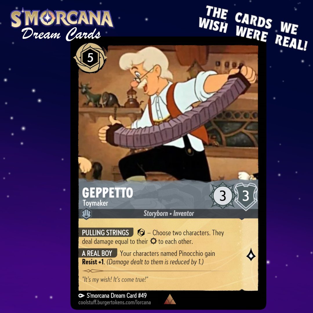 We called it in our last episode: Geppetto will be in the next Lorcana set!  Will our prediction come true? Will his abilities look anything like this?