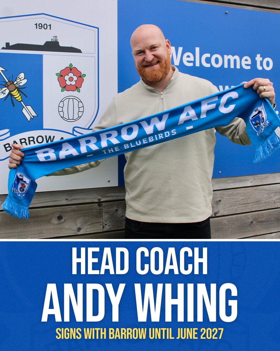 Barrow AFC are delighted to welcome Andy Whing to the club as our new Head Coach on a two and a half year deal. ✍️

#WeAreBarrow