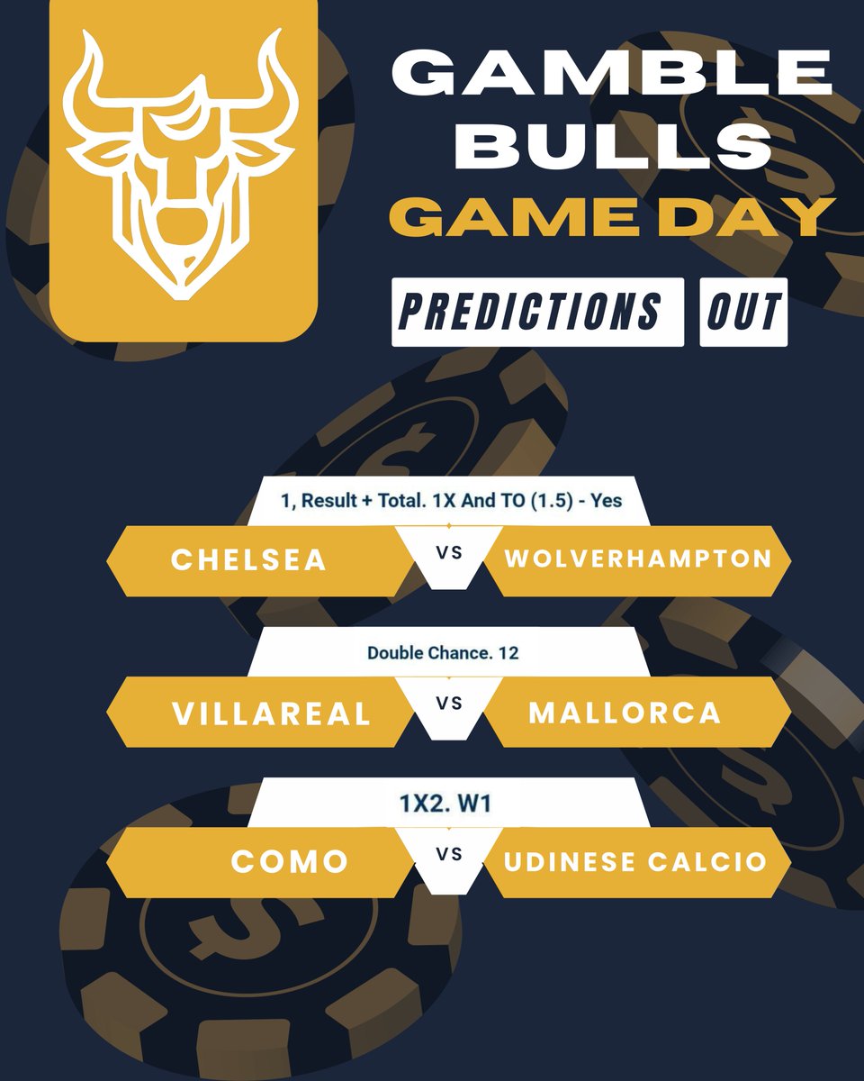 BULLS DON’T JUST PLAY; THEY DOMINATE. 🐂🔥

Monday bets are out!

3 weeks, we have dominated each day with predictions.

LFG.