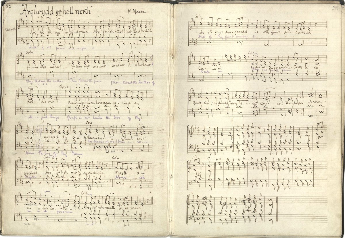Archives Wales (@archiveswales) on Twitter photo This 19th century, handwritten book of sheet music, contains many entries written in Welsh (and some even with English translations!)
Item from <a href="/NEWalesArchives/">NorthEastWalesArchives</a> : ref: P/10/1/75
#WelshLanguageMusicDay This 19th century, handwritten book of sheet music, contains many entries written in Welsh (and some even with English translations!)
Item from <a href="/NEWalesArchives/">NorthEastWalesArchives</a> : ref: P/10/1/75
#WelshLanguageMusicDay