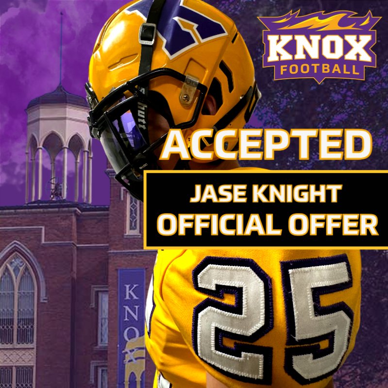 JaseKnight24's tweet image. After some great conversations with @CoachDomParello and @CoachWillits, I&apos;m blessed to receive an offer from @FB_KnoxCollege!