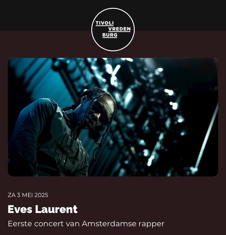 EVES LAURENT IN CONCERT🏴‍☠️🌹
Pre-Registreer nu op EVESLAURENT.COM
