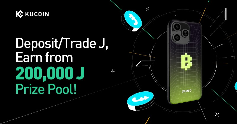 kucoincom's tweet photo. 🚀 Deposit &amp; Trade @JamboTechnology $J tokens to share from a 200,000 J Prize Pool! 🎉

Don't miss out—join now for a chance to earn rewards! 💰