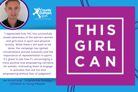cdsport's tweet photo. Last week we celebrated 10 years of This Girl Can by highlighting some of our favourite moments. Below you can hear what our Programme Manager (Children &amp; Young People), Joe, likes about the campaign. 

Find out more about the campaign - https://t.co/WKrpZO9y7B https://t.co/nfbyQLc6XR