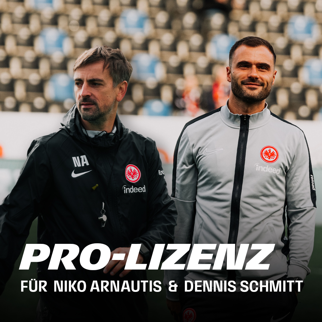 EintrachtFrauen's tweet photo. Mit Niko #Arnautis und Dennis #Schmitt nehmen gleich zwei Eintracht-Trainer am 71. Pro-Lizenz-Lehrgang des DFB teil. Am Ende wird die höchste deutsche Trainerlizenz im deutschen Fußball vergeben ⚽👨‍🏫

Wir wünschen viel Spaß und Erfolg! 🙌

#eintracht #eintrachtfrankfurt #sge https://t.co/PCnRO58Kcu