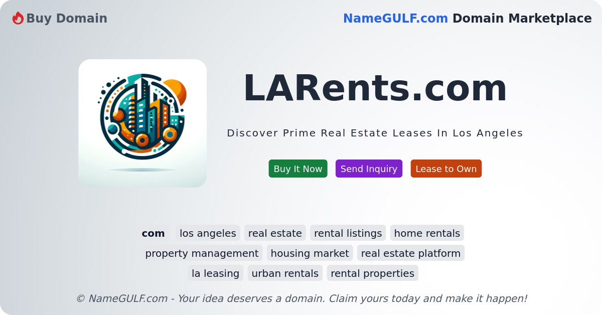 ngmbot's tweet photo. 🔥 Listing: https://t.co/thFsLDGIFq on @namegulf
✨ Discover Prime Real Estate Leases In Los Angeles
👉 https://t.co/icB6ZSBZTx
#losangeles #realestate #rentallistings #homerentals #propertymanagement https://t.co/HmIzxSOnA6