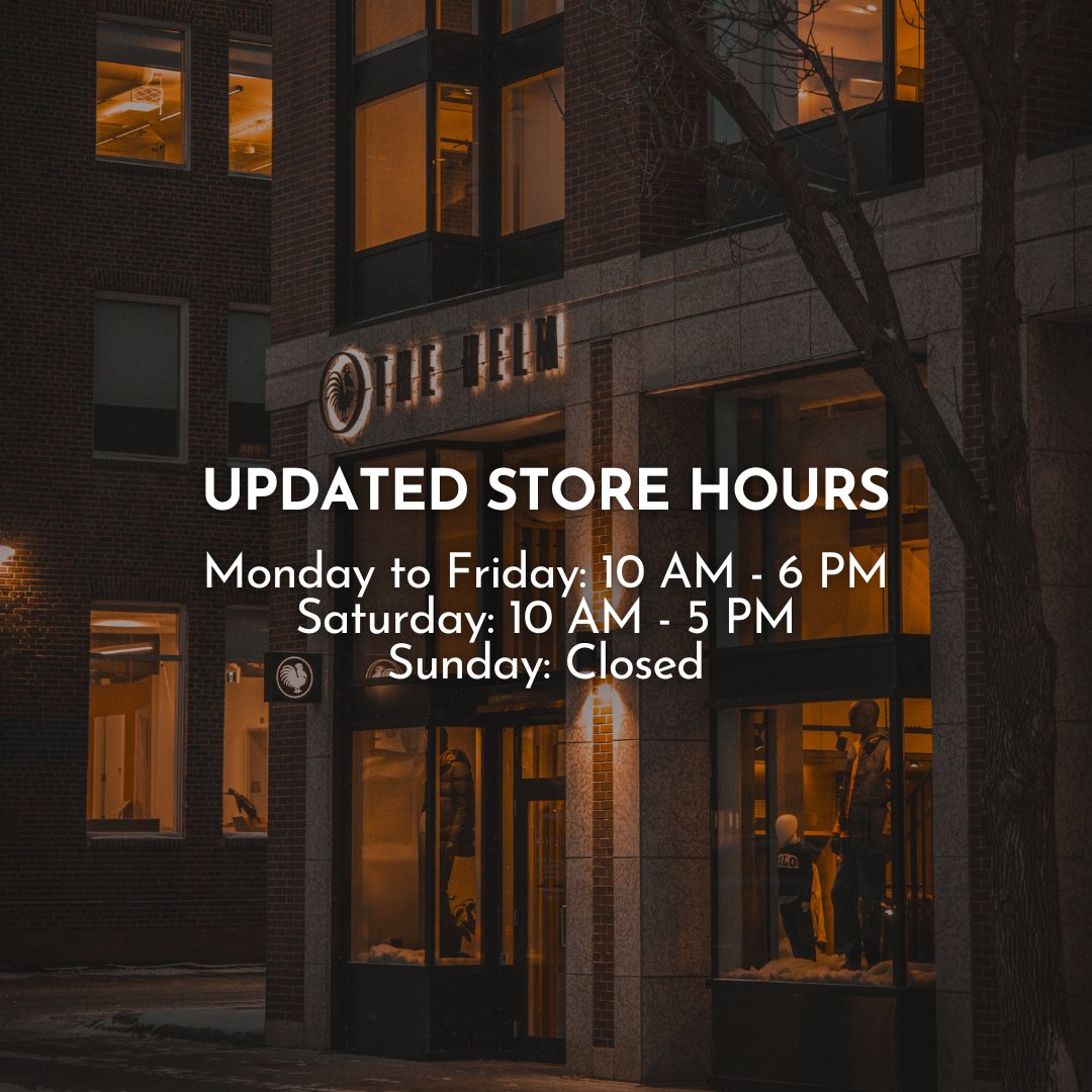 Our store hours have been updated! 

Be sure to check out the new times. See you during your next visit!