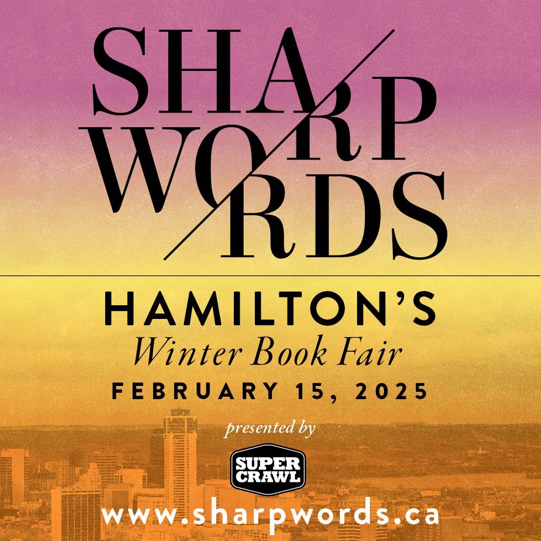 Sharp Words returns to Bridgeworks for a 2nd sensational season! Join us at this free event on Feb 15 to discover fabulous new books from innovative writers &amp; publishers, to talk to authors and artists, and to celebrate writing in our city. RSVP today at sharpwords.ca!