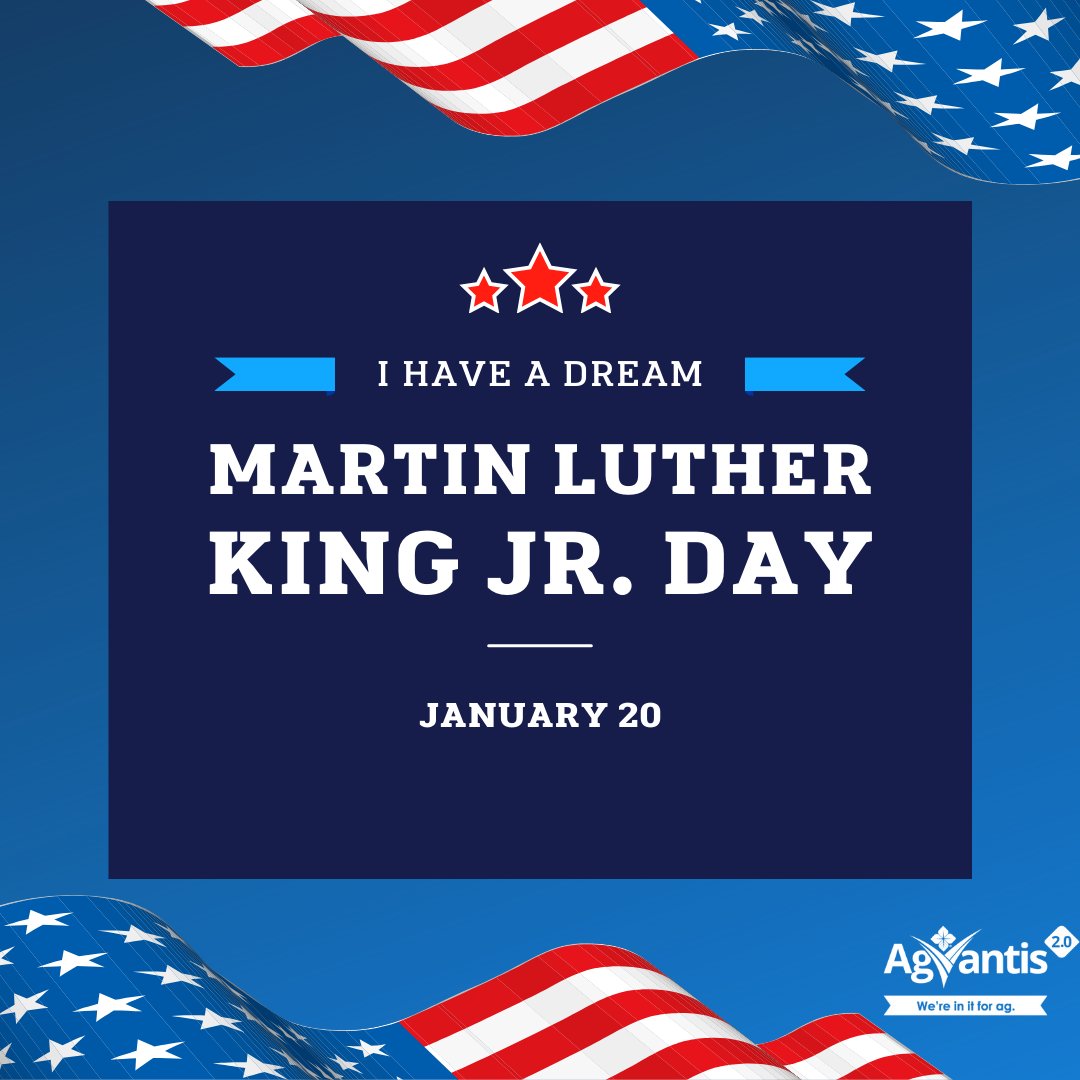 agvantis's tweet photo. On #MLKDay, we honor Dr. Martin Luther King Jr. and his commitment to justice, love and compassion for all.  #AgVantis #AgVantisStrong #WereInItForAg #AgVantis20. https://t.co/1BF3q3cDJz