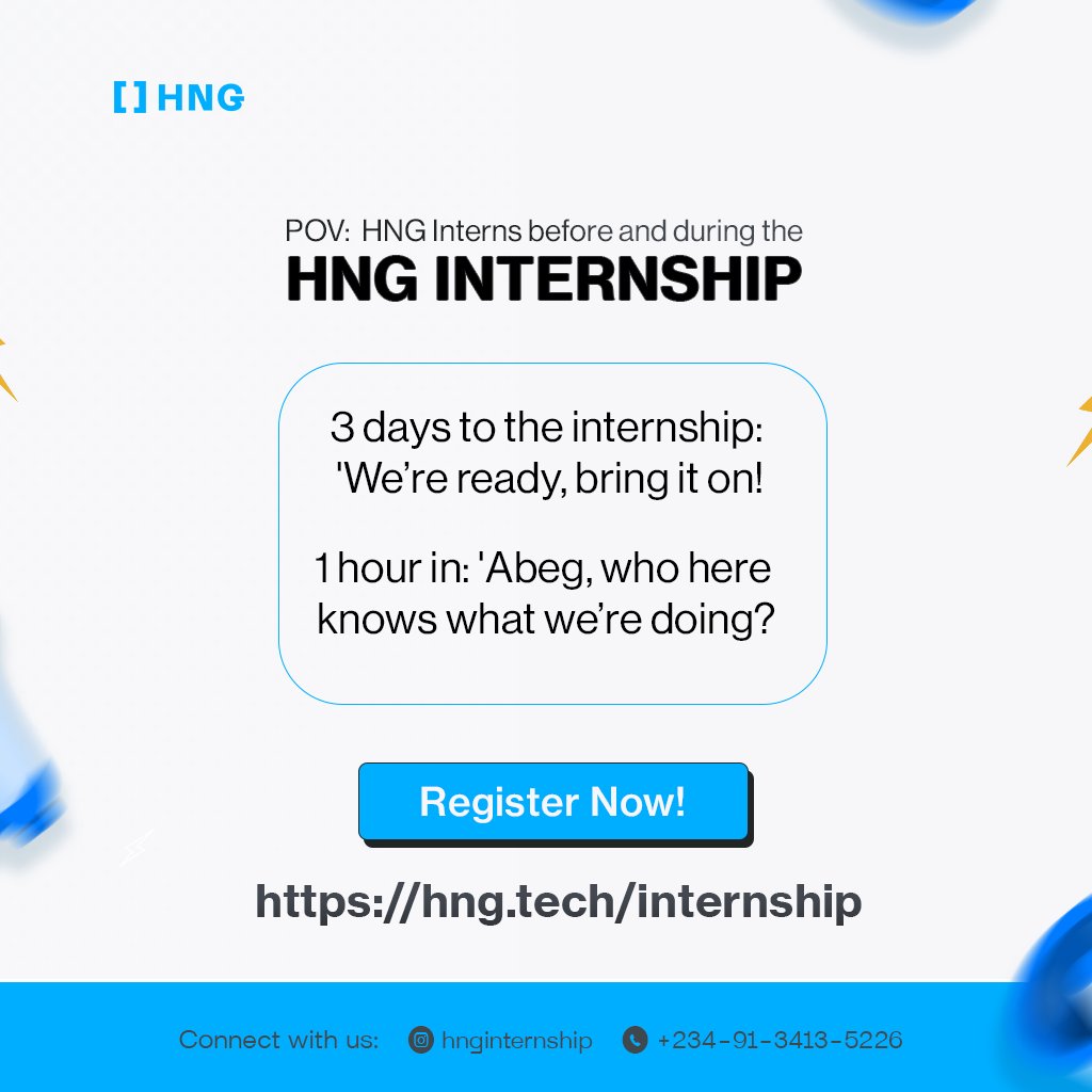 9 days left until Jan. 29th, 2025! Get ready for the challenge, register now and be a part of the journey!
Website: hng.tech/internship