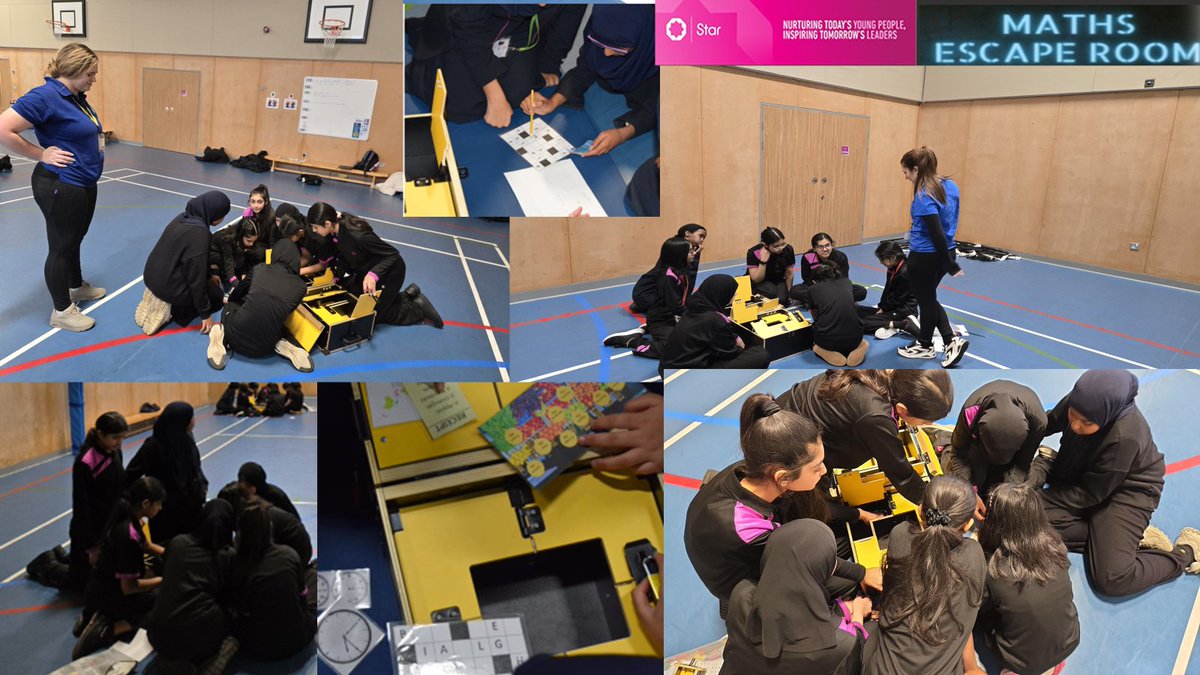 edengirlsslough's tweet image. Key stage three pupils work together as a team on their numeracy skills to crack codes and mysteries during their Maths Escape Room event. @problemsolveit #MathsEscapeRooms #Numeracy #TeamWork #CrackingCodes