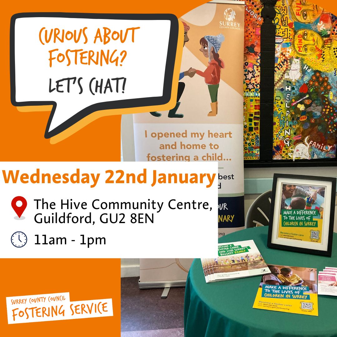 We’re coming to your area! 🚗💨

Got questions about fostering? Let’s chat face-to-face at our drop-in session!

Our team will provide info, answer your queries, and help you take that first step. 🛤️

#Fostering #Surrey #FosterCare #FosteringSupport #Community #Guildford #Foster