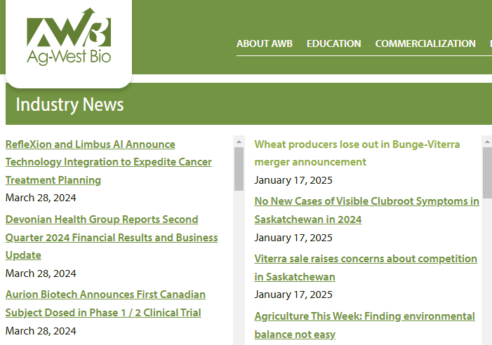 📡Be the first to know what's happening in your industry! 
Our website homepage brings you the latest industry news, from breaking headlines to expert commentary, all curated for you!

📰Industry News:  agwest.sk.ca