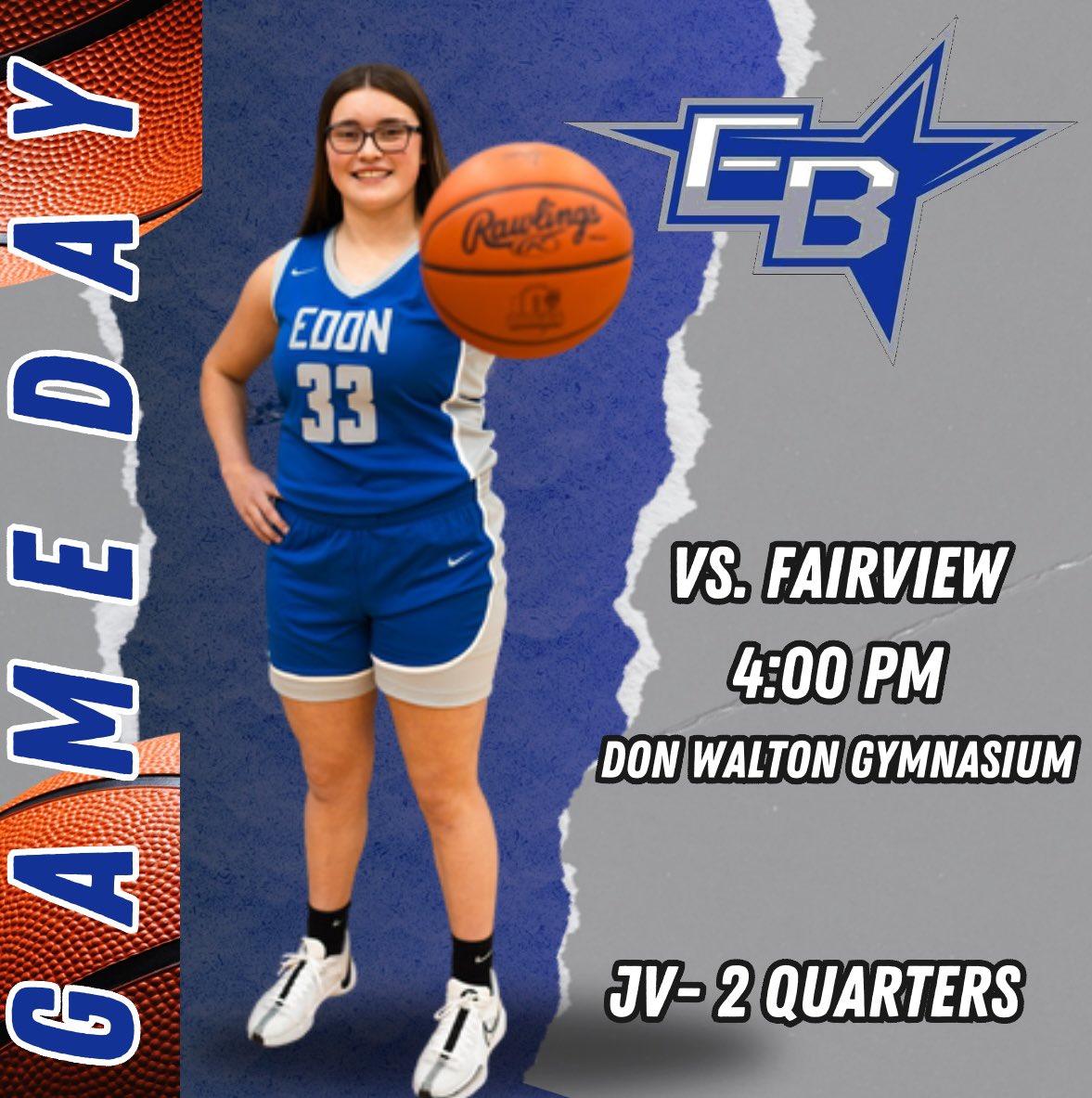Edon_WBB's tweet photo. G a m e  D a y !
🆚 Fairview
📍 Edon, OH
🏟️ Don Walton Gymnasium
⏰ 4:00 PM
- JV Girls: 2 Quarters
- Mini Bombers will play during Varsity half time (Please be to the gym by 4:30 PM) https://t.co/9oKdswyc6N