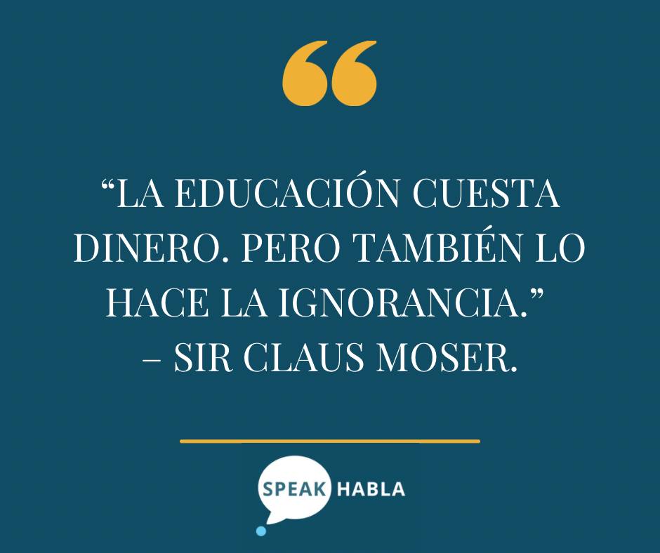 speak_habla's tweet photo. “Education costs money. But then so does ignorance.” – Sir Claus Moser.
#clasesdeingles #clasesdeinglés #businessenglish #clasesvirtuales #aprenderingles #professionalgrowth #desarrolloprofesional https://t.co/oggyWb6XNU