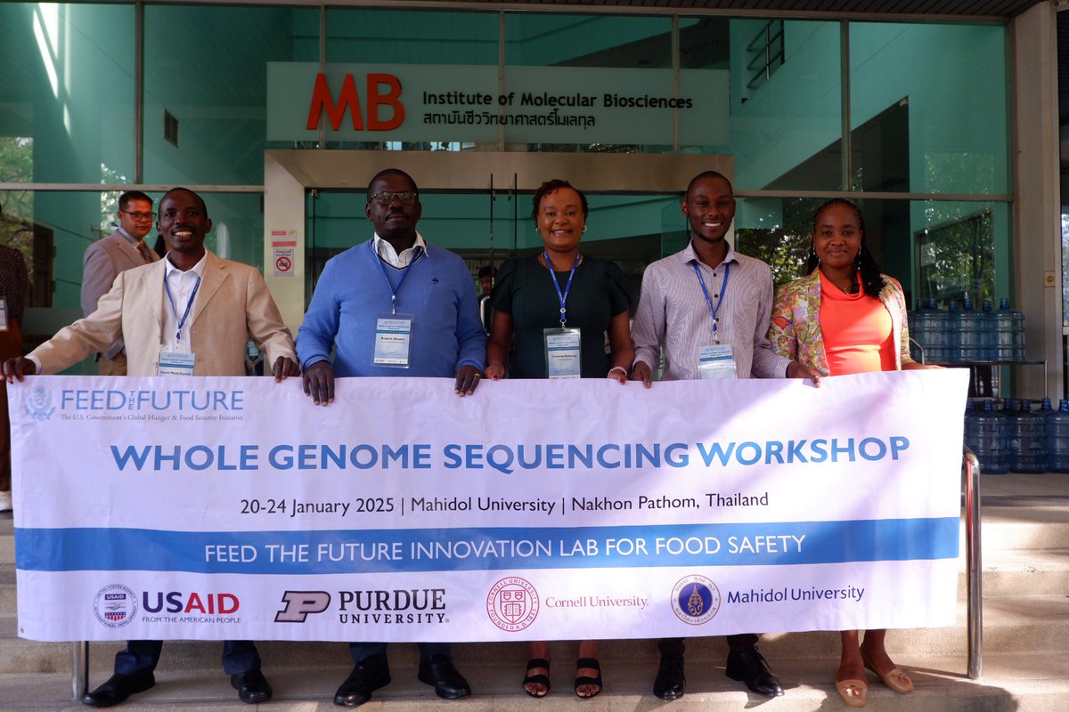 DrKathyKunyanga's tweet photo. Capacity-strengthening initiative through a lab training workshop “Whole Genome Sequencing (WGS) workshop” hosted by Madihol University, Thailand. Back to class and lab to sharpen my mind. #capacitybuilding #foodsafety #fsil #uon https://t.co/87gUi8AnJ3