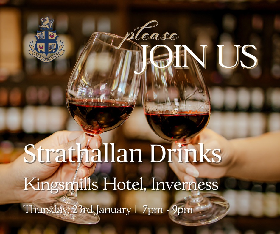 Join us for drinks in Inverness on Thurs 23rd Jan (7-9pm) at the Kingsmills Hotel. 

Connect with other families &amp; learn about Strathallan. 

All welcome! 

RSVP:strathallan.ptly.uk/InvernessDrinks