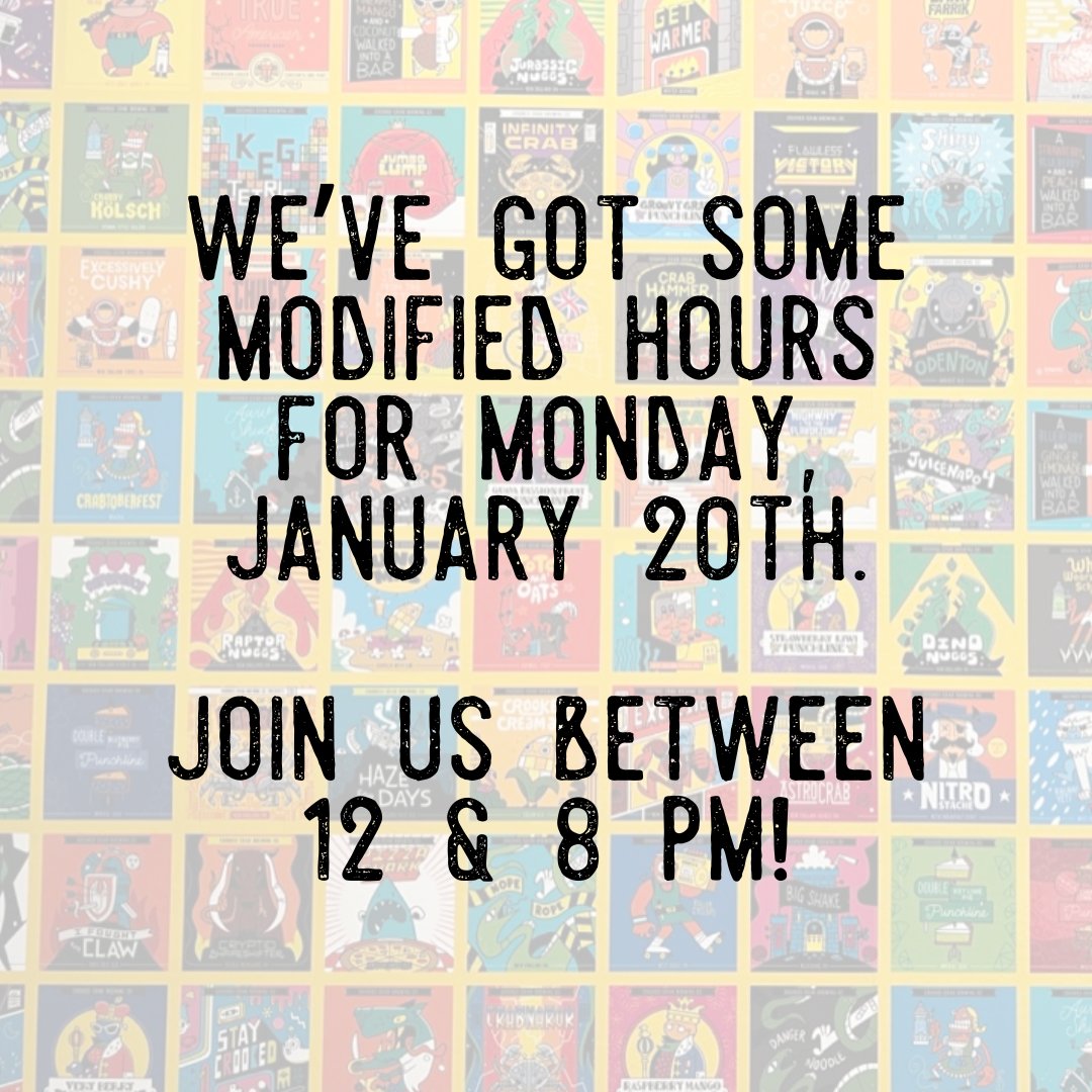 Mornin', Crab Fam! We are open today with some modified hours, join us between 12:00 &amp; 8:00 PM. #getcrooked #mdbeer #drinklocal