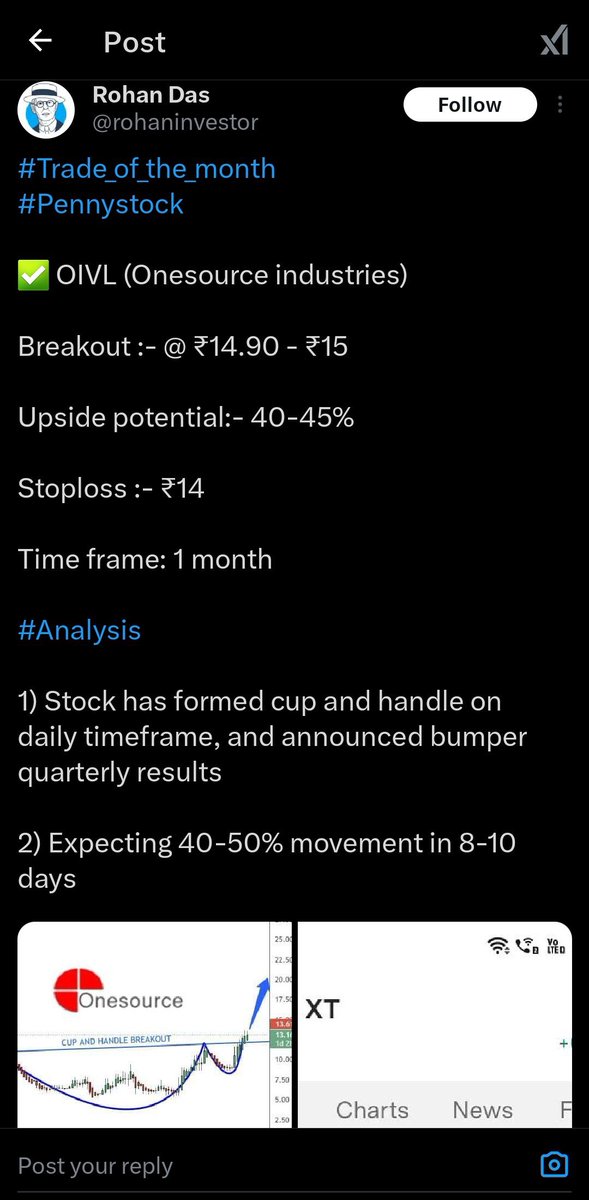 BhartiyNiveshak's tweet photo. Action and Reaction!! 

This guy simply copy pastes stuff and everyday writes thread to increase the follower. He has deleted the posts pumping this penny stock which he posted on his X and his telegram too. 

He was also chest beating for upper circuit without knowing that it was already on upper circuit hence no one could have bought it today. 

Why do you think handles do such pumping of stocks for few thousands? 

Stay away from such handles.