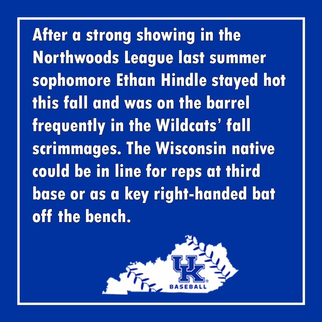 Ethan Hindle (<a href="/EHindle_27/">Ethan Hindle</a>) - Breakout potential. 

<a href="/d1baseball/">D1Baseball</a> x <a href="/UKBaseball/">Kentucky Baseball</a>