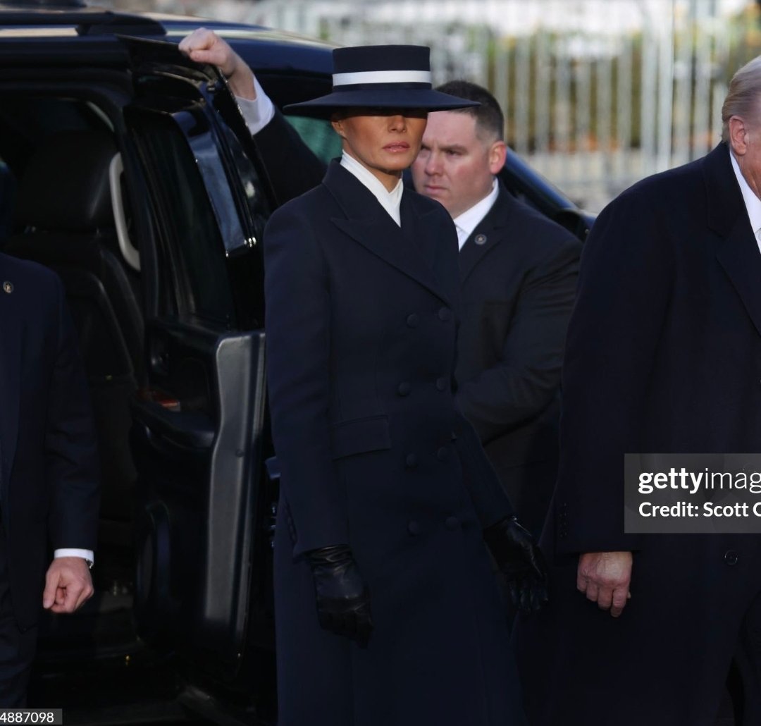 shipwreckshow's tweet photo. Doesn't get more gangster looking than Melania Trump. Hat low, all black, and pissed off. 🔥 https://t.co/qqcelL6Cpw