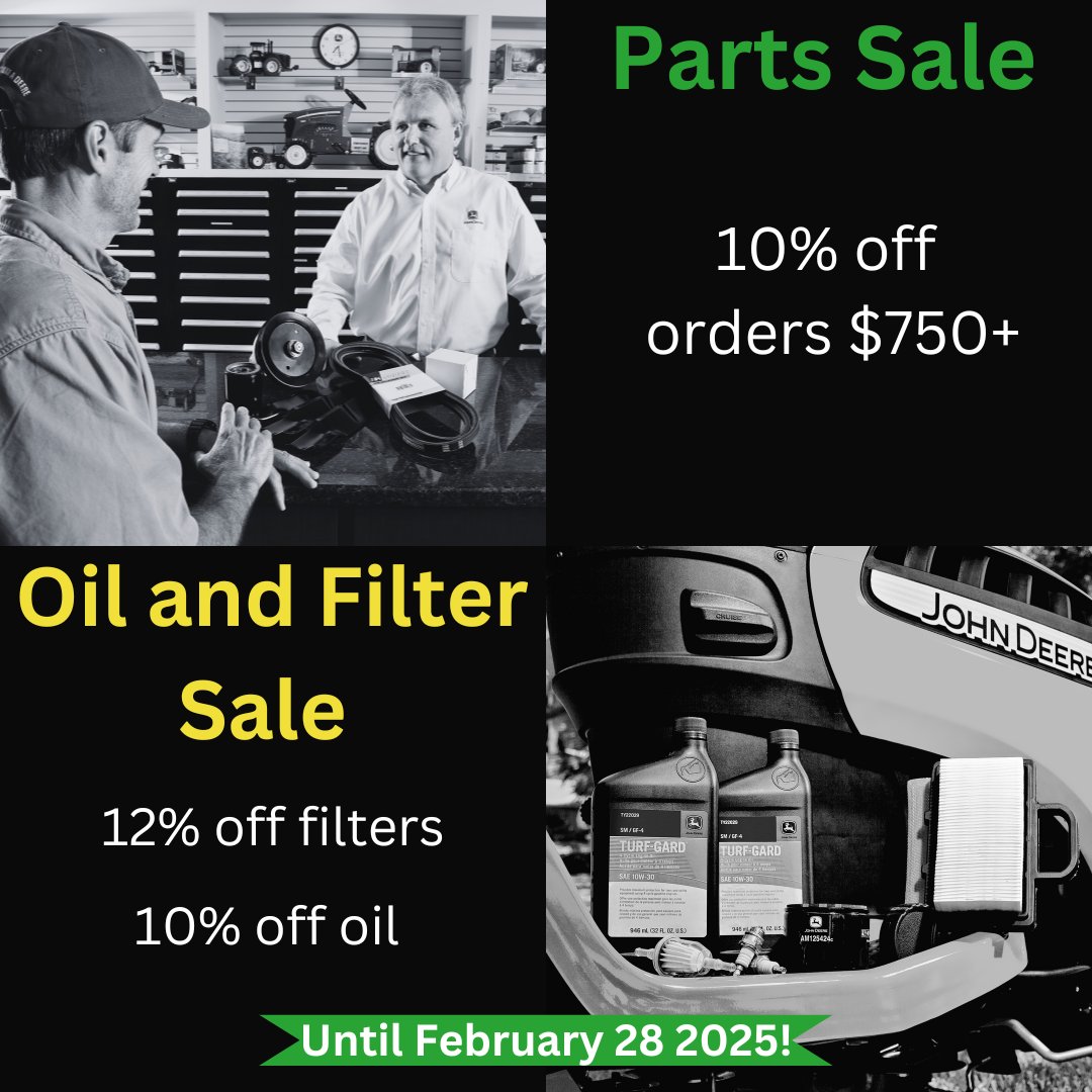 Tomorrow is the last day to save on parts, oil and filters! Come by and save while you still can!