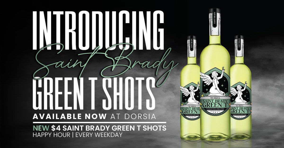 DorsiaMilwaukee's tweet photo. 🪽Introducing... SAINT BRADY GREEN T #SHOTS 🪽
Stop by Dorsia and try our NEWEST #HappyHour addition:
💚 NEW $4 Saint Brady Green T Shots
✨ Every weekday from 4 - 6 PM
We’ll see you tonight 😉
📍 1307 E #BradySt https://t.co/OiLXLINAxv
