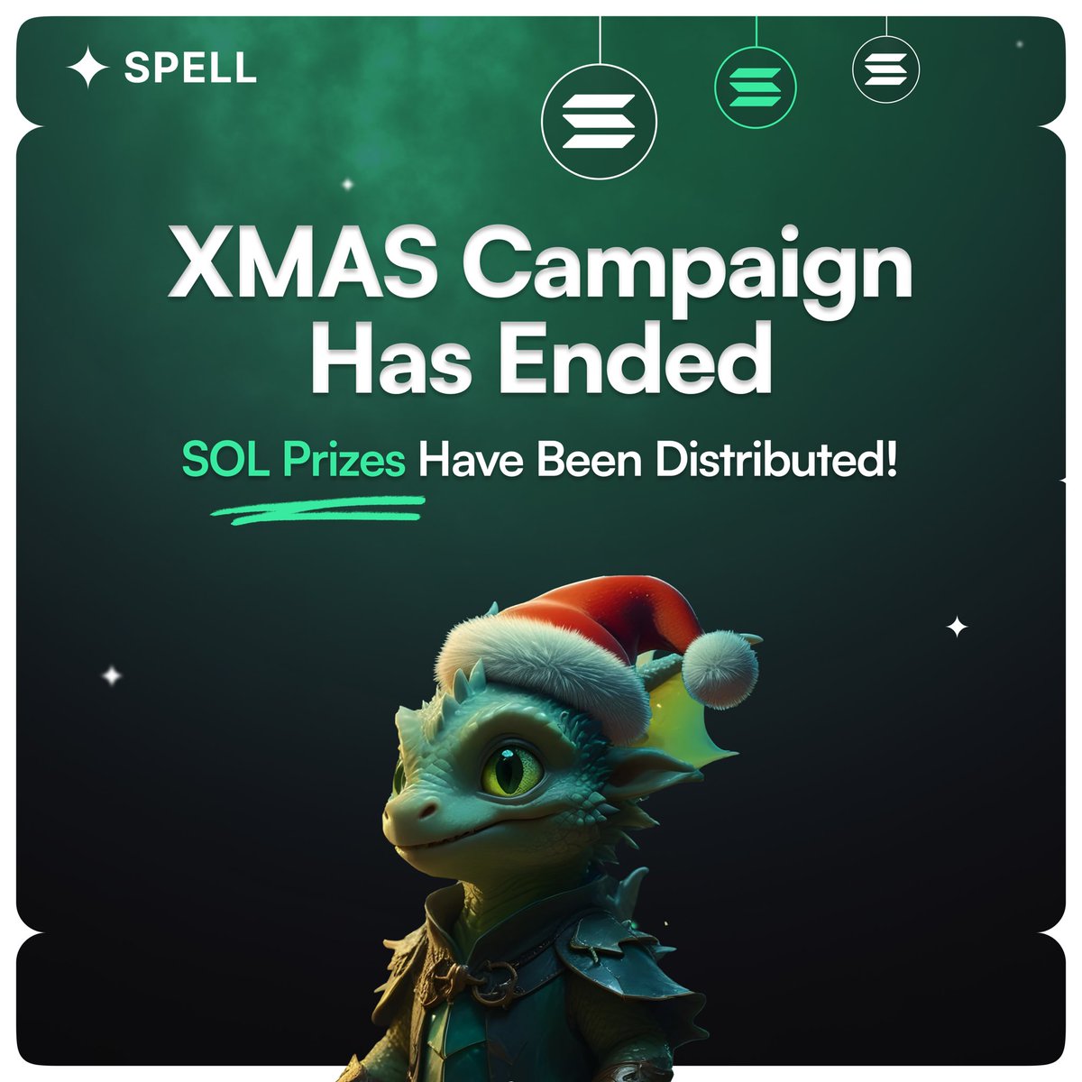 🎉 The #SPELLChristmas Campaign Has Ended, And We Have Our Winners! 🎉

Thank you to everyone who joined and shared their creativity this holiday season. 

The #CryptoRewards have been distributed, and we’re excited to announce the Champions…

🏆 Grand Winner receiving $30 $SOL