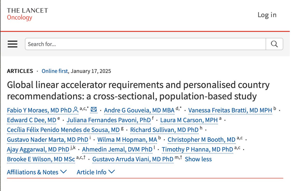 Global linear accelerator requirements and personalised country recommendations: a cross-sectional, population-based study out on Lancet Oncology

buff.ly/3PHWdXy 

This study utilized the Linear Accelerator Shortage Index (LSI) to assess global disparities in the