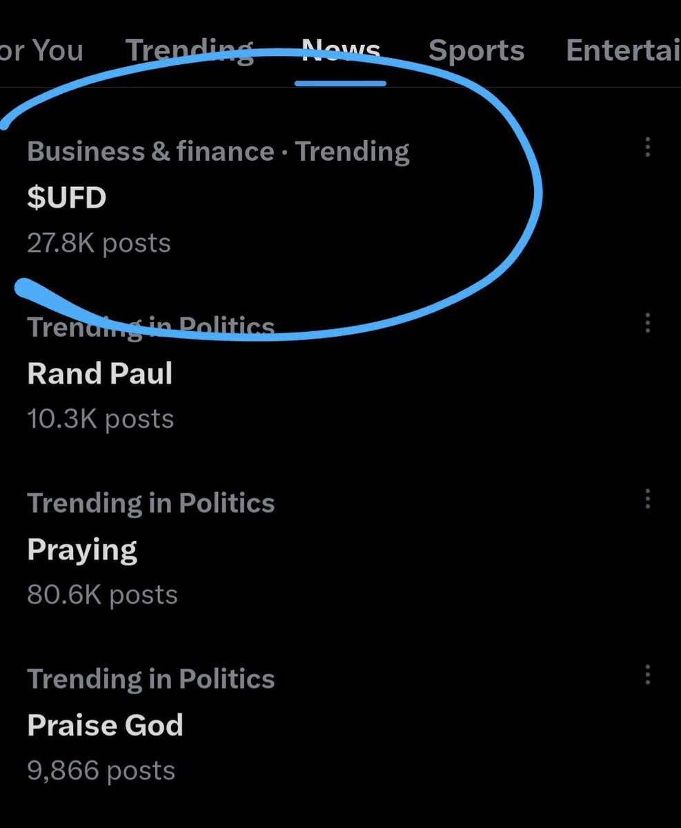 Demonstrating the criminal underpricing of $UFD:

- Over 38,000 holders  👉🏻 attention snowball momentum
- Dominating social engagement 1 month+ streak ✅
- Doxxed dev - immune to vamp attacks
- <a href="/DecryptMedia/">Decrypt</a> interview today
- Documentary being filmed NOW 🎥
- Sponsored by