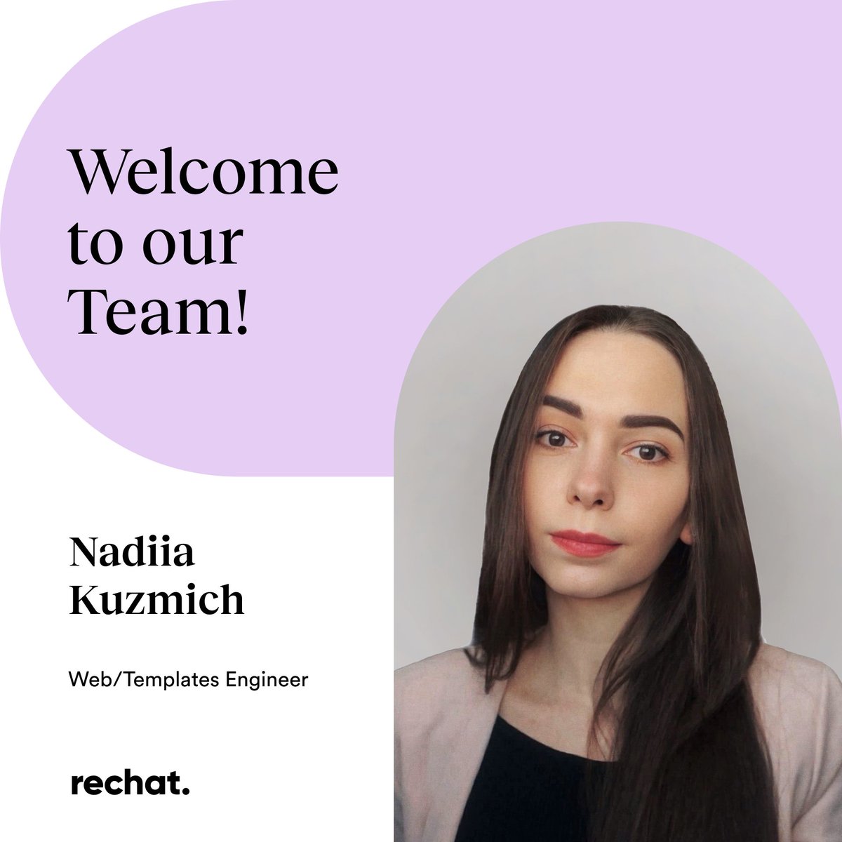 Join us in welcoming Nadiia to the Rechat team! ⁠
As our new Templates Engineer, Nadiia will be working closely with the team to bring stunning new templates to life. We’re so excited to have her on board!