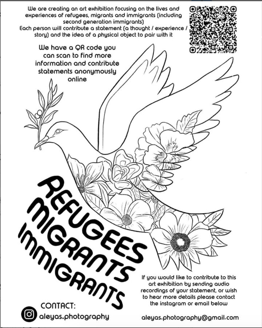 aleyas.photography (Instagram) is creating an exhibition focusing on the lives of refugees, migrants and asylum seekers. If you would like to anonymously share your experiences with here, fill out this form: docs.google.com/forms/d/e/1FAI…