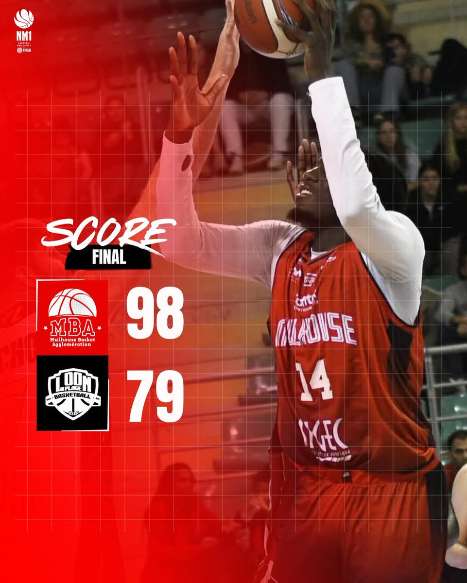 #Basketball 🏀 : félicitations aux #RedBoys du @mbaprobasket pour leur victoire face au <a href="/ASLP_Basket/">AS Loon Plage Basket</a>, vendredi dernier au Palais des Sports de #m2A à #Mulhouse.

📅 Prochain match à domicile, mardi 28 janvier : mag.mulhouse-alsace.fr/evenement/bask…

<a href="/ffbasketball/">Fédération Française de BasketBall</a>
#ADNSport #MBA #FFBB #NM1