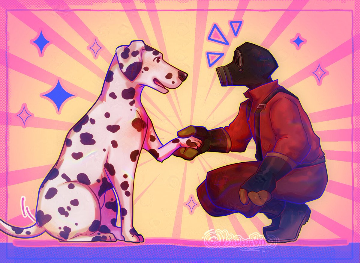 Virdthebird's tweet photo. ✨FRIENDSHIP✨

The Tf2 comic got me out of depression this christmas i swear
Pyro and the doggy!! uaaa they share a braincell

#tf2 #art #tf2fanart https://t.co/bi66ENsO0w