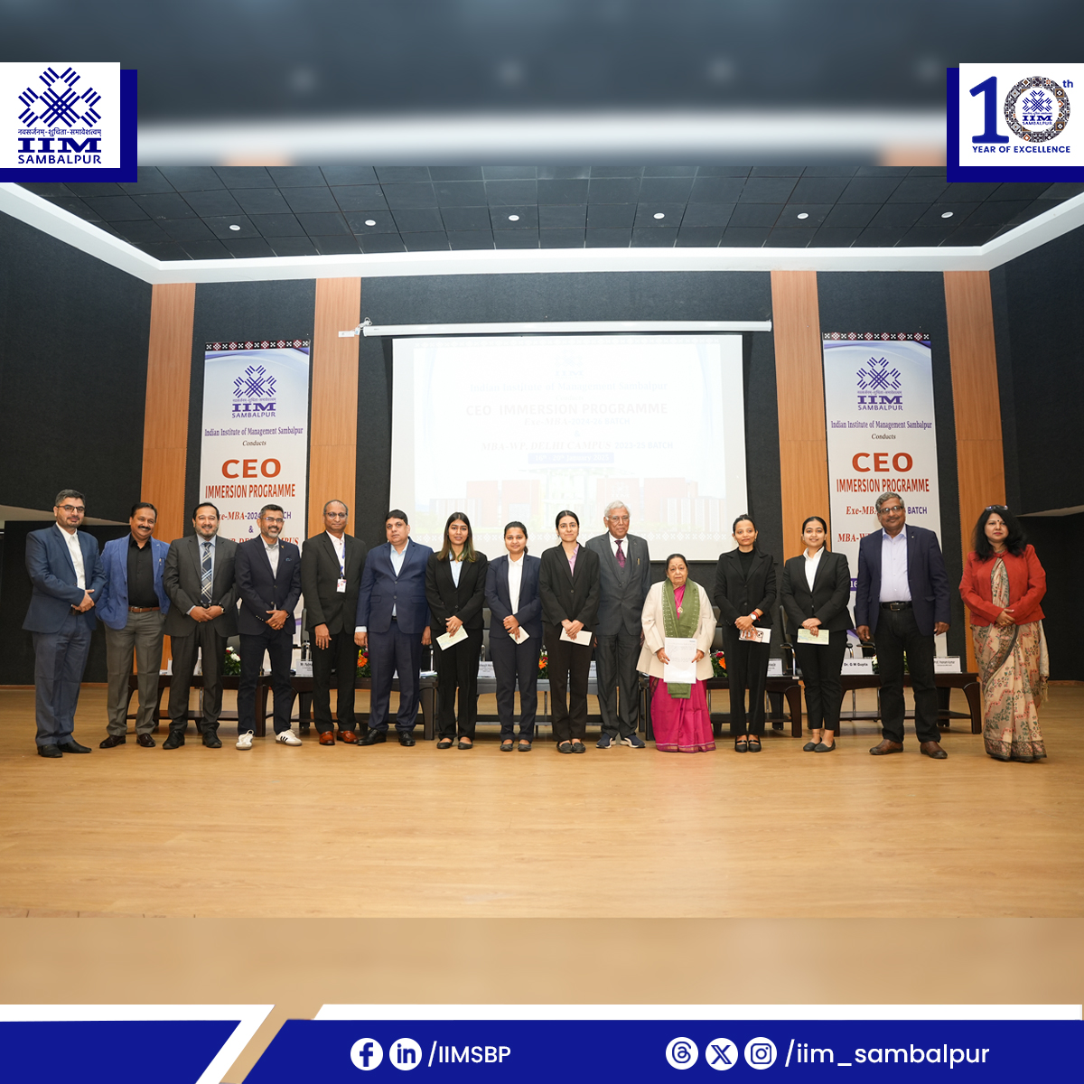 iim_sambalpur's tweet photo. #IIMSambalpur recently hosted an impactful #CEOImmersionProgramme from January 16–20, 2025, bringing together 100 executives from diverse industries. This immersive event was tailored for the Executive MBA 2024-26 &amp; MBA for Working Professionals 2023-25 batches.
#MBA https://t.co/7DaKD4fTXA