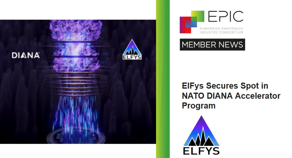 EPIC_photonics's tweet photo. 📣 ElFys, Inc. has been selected for the NATO DIANA program, one of only three Finnish companies chosen from over 2,600 global applicants. Known for its photodetectors with high responsivity, low dark current, and fast response times, ElFys will gain access to NATO's test centers and accelerators, driving innovation in defence photonics. https://t.co/xTSWq9p8Ld #photonics #EPICMembersNews