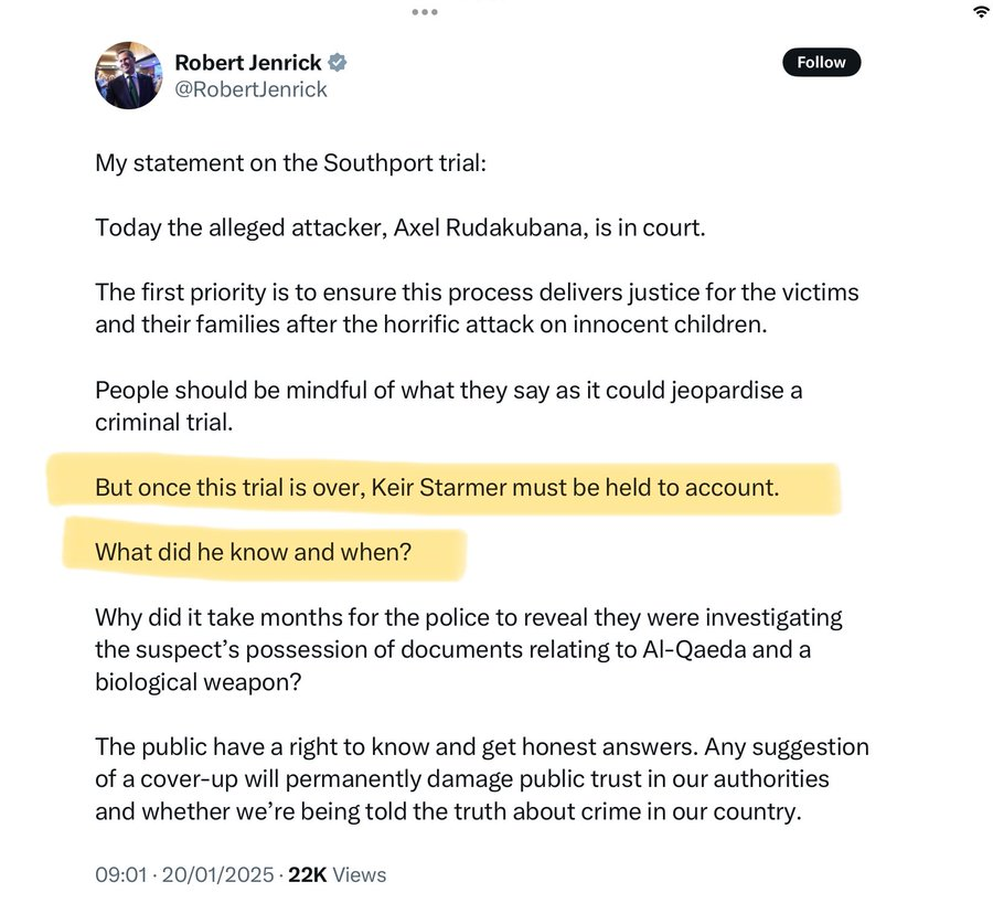 Now we actually are aware of the detail of the referrals to Prevent in 2019 and twice in 2021 - the questions Robert needs answers to are

- what were the Tories of aware of?
- was any follow up/monitoring occurring?
- did he and Braverman have any knowledge whilst at Home