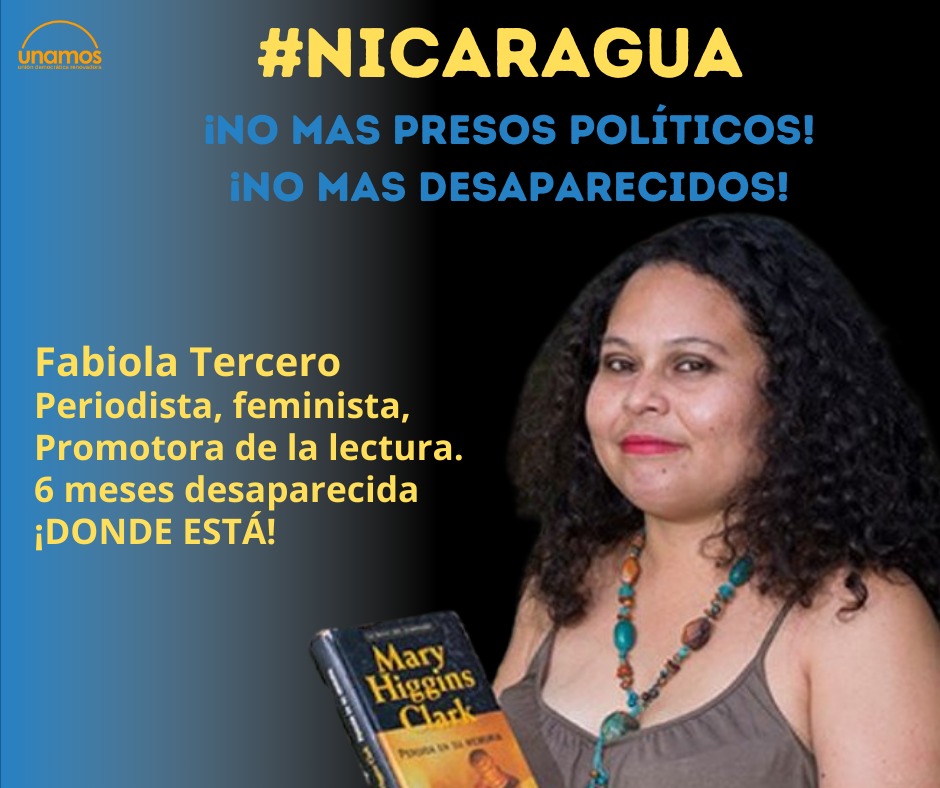 unamosnica's tweet photo. Fabiola Tercero, periodista, feminista, promotora de la lectura. Ya lleva 6 meses desaparecida después de que su casa fue allanada por elementos policiales. ¡DONDE ESTÁ! #LibertadYA #PatriaLibreParaVivir https://t.co/Wy2Cqz8qt3