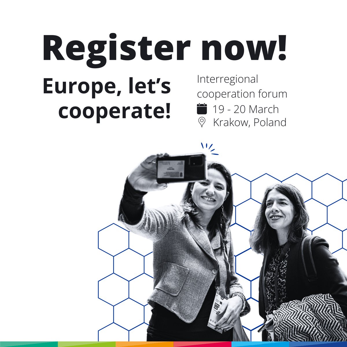 📣 Registration is officially open for our annual event, #EuropeCooperates! 

Our 11th annual interregional cooperation forum will be taking place on: 

📆19-20 March 2025
🇵🇱 #Krakow, Poland

Join us there 👉 bit.ly/3WOSmvR