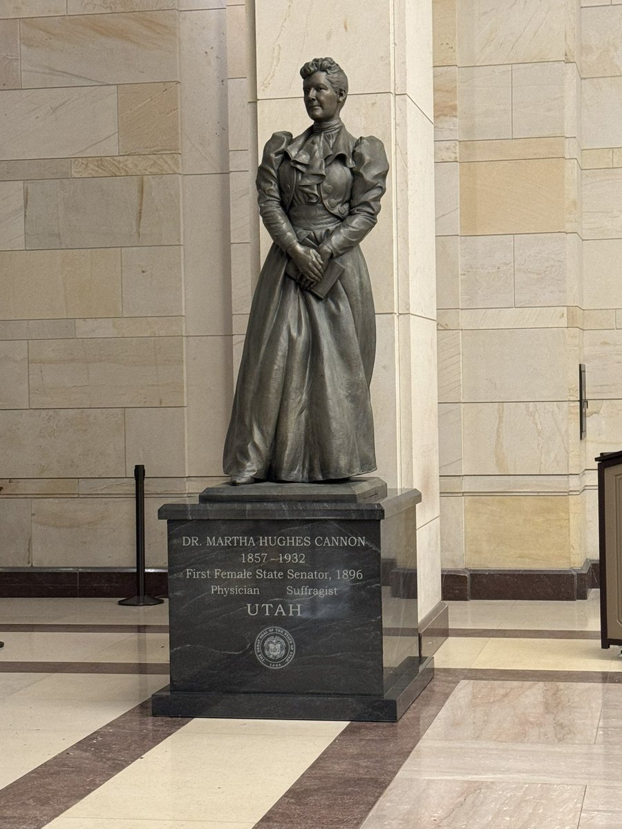 HoltonMH's tweet photo. @ChadPergram Philo Farnsworth is no longer in emancipation hall. Utah replaced (Dec 11) him with Martha Hughes Cannon who was the first female State Senator in the nation (beat her husband). @BretBaier @marthamaccallum https://t.co/LFtXCKG1qK