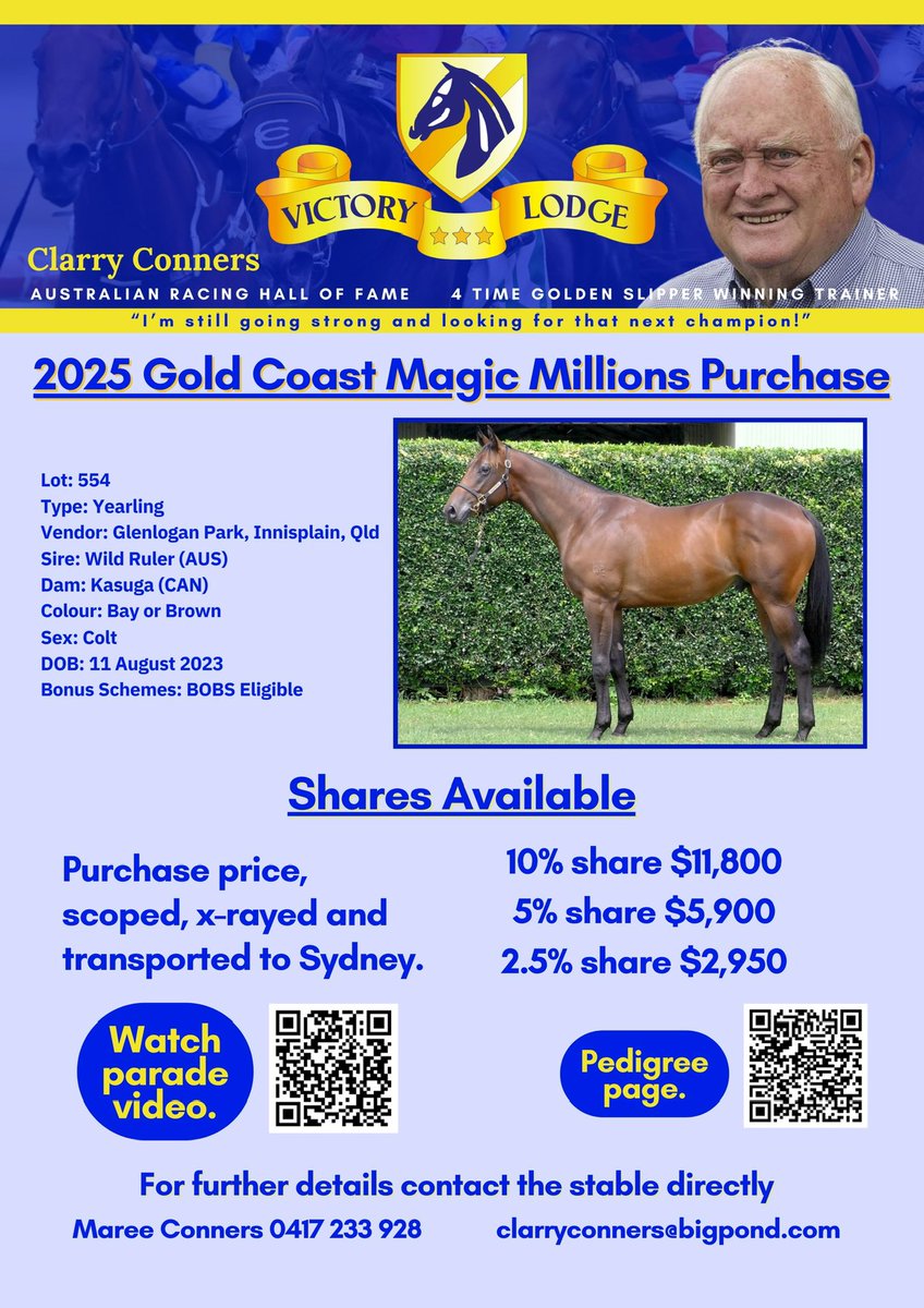 Only a few shares left in this  striking colt  if you want to be celebrating at next years Magic Millions get in touch