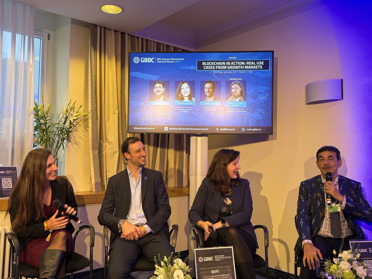 Jayesh Ranjan (@jayesh_ranjan) on Twitter photo Honoured by <a href="/GBBCouncil/">Global Blockchain Business Council (GBBC)</a> once again for the 3rd year to speak in a high-powered panel on Blockchain in Action, organised on the sidelines of <a href="/wef/">World Economic Forum</a> 2025 Davos. Used the occasion to share insights from the gbbc.io/uploads/report… that I and colleagues from Hyd co-authored Honoured by <a href="/GBBCouncil/">Global Blockchain Business Council (GBBC)</a> once again for the 3rd year to speak in a high-powered panel on Blockchain in Action, organised on the sidelines of <a href="/wef/">World Economic Forum</a> 2025 Davos. Used the occasion to share insights from the gbbc.io/uploads/report… that I and colleagues from Hyd co-authored