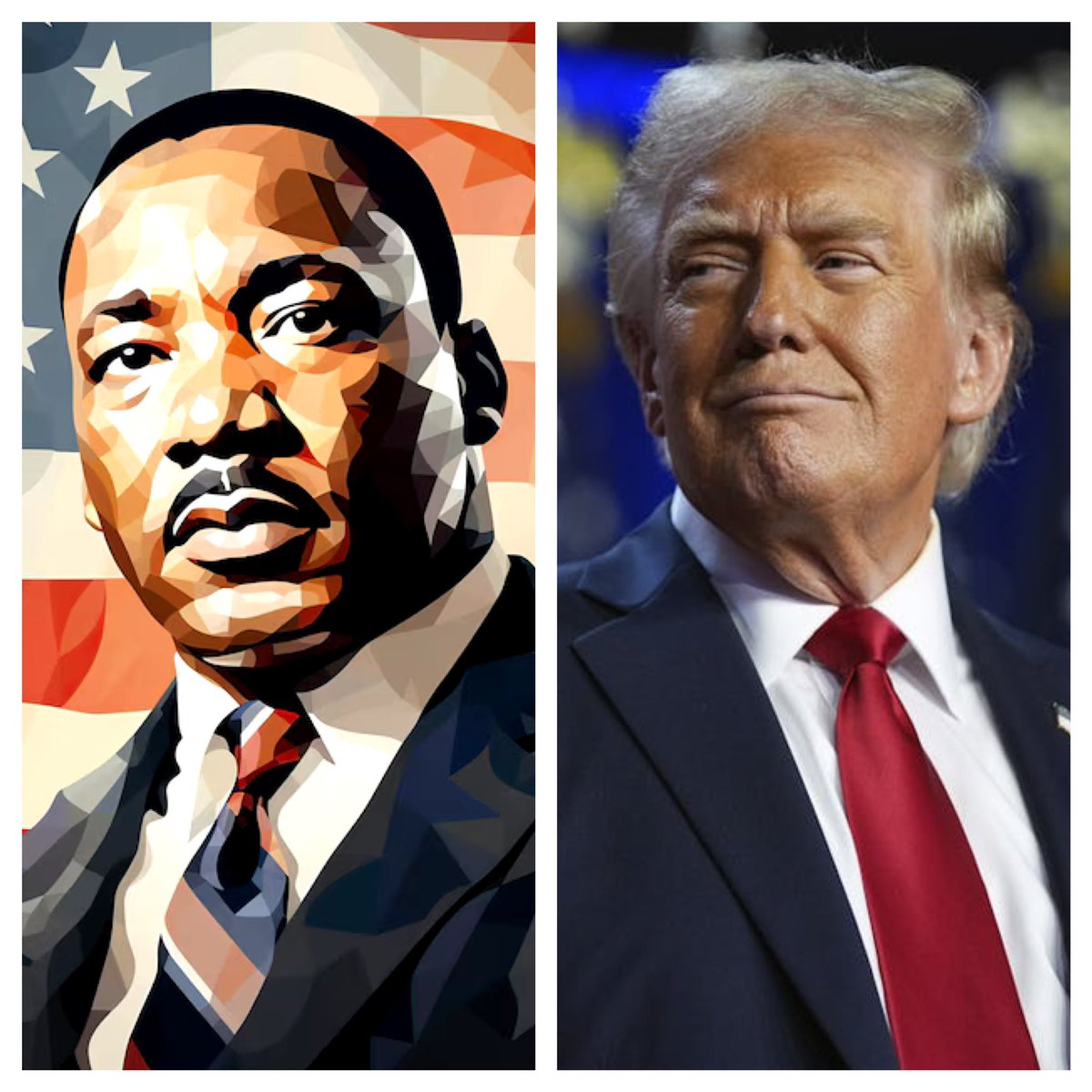 The History Guy in me:

From President Trump's Inauguration Speech today on Martin Luther King Day...

"Today is Martin Luther King Day and in his honor, this will be a great honor, but in his honor, we will strive to make his dream a reality.  We will make his dream come true."