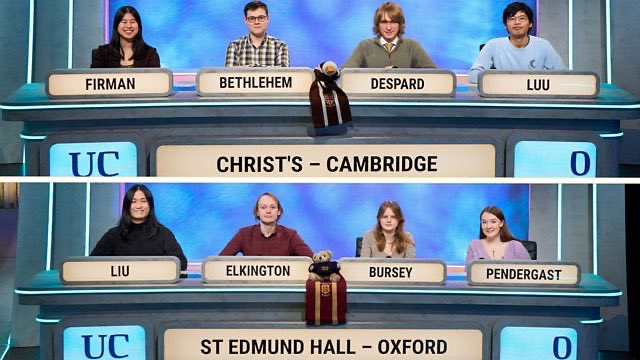Get this on your telly box immediately. Trust me

It is on NOW NOW NOW

<a href="/BBCiPlayer/">BBC iPlayer</a> / <a href="/BBCTwo/">BBC Two</a>

#UniversityChallenge