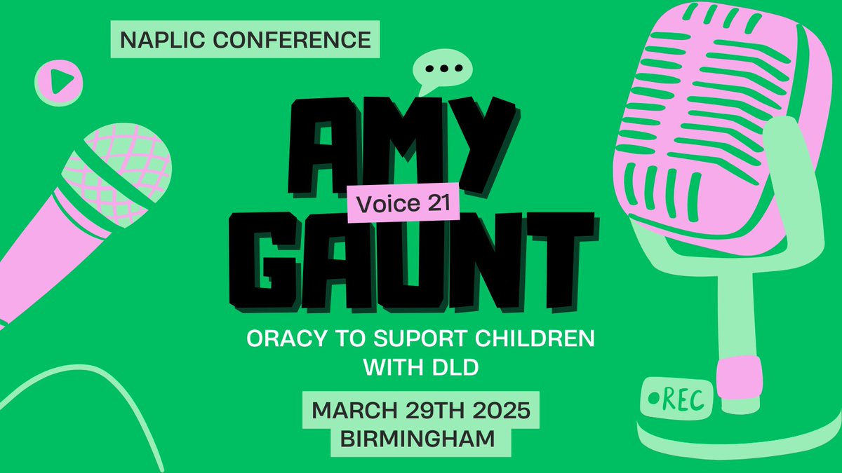 Amy Gaunt, Director, Voice 21.
‘How a focus on #oracy can support children with DLD’
In Birmingham, March 29th.
Full details: naplic.org.uk/conferences
Speaker bio: voice21.org/our-team #DevLangDis