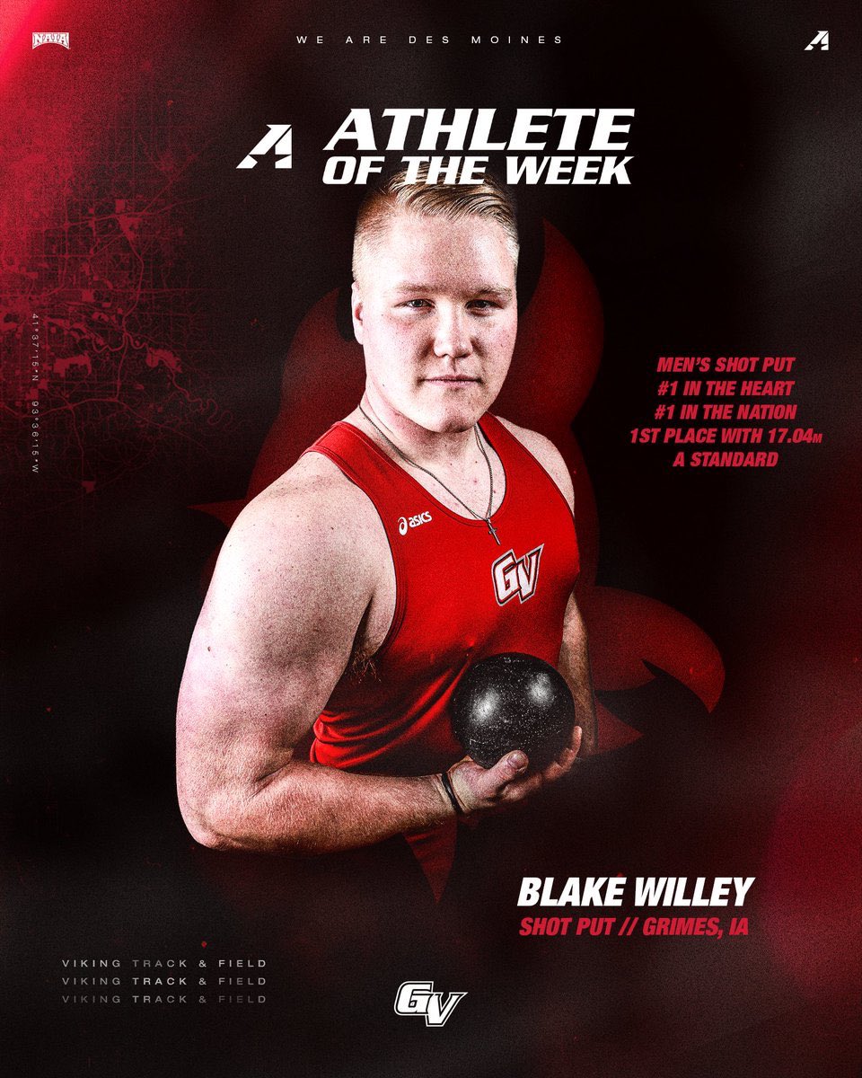 𝗙𝗜𝗘𝗟𝗗 𝗔𝗧𝗛𝗟𝗘𝗧𝗘 𝗢𝗧𝗪 💪

<a href="/GrandViewTFXC/">Grand View T&F/XC</a> x <a href="/BlakeWilley2/">Blake Willey</a>

#WEAREDSM