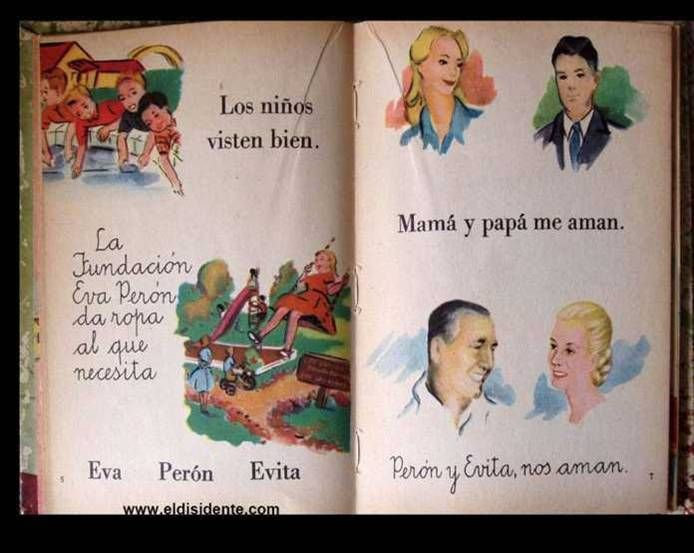 kalipolis's tweet image. Probablemente uno de los aspectos más deplorables del peronismo fue el ADOCTRINAMIENTO EN LAS ESCUELAS: Los textos escolares traían frases como «Viva Perón» «Perón es un buen gobernante» o «Evita me ama» entre otras, constituyéndose en uno de los medios de irritación de los…