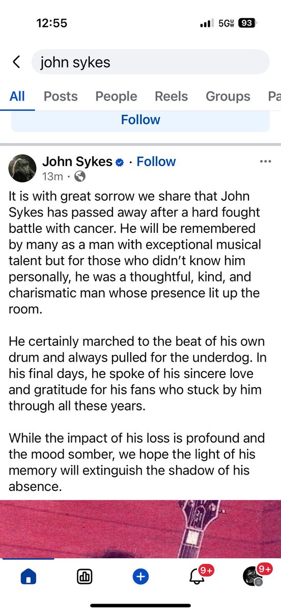 EddieTrunk's tweet image. Devastating shocking news! As most know John was not only a friend, but always one of my favorite guitarists. Stunned by this. What a loss. Condolences to his family and friends. Crushed. RIP John Sykes