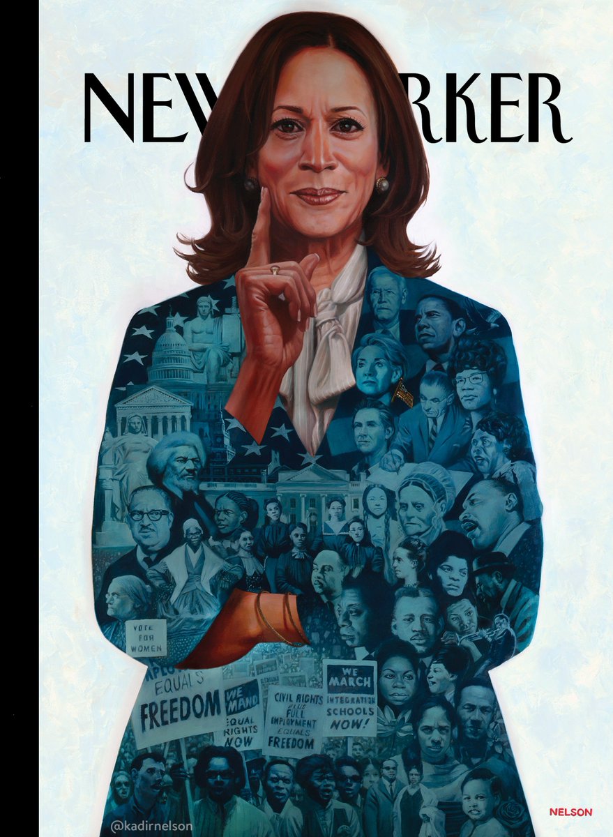 “Kamala,” by Kadir Nelson, would have been the cover of the November 18, 2024, issue of The New Yorker, had Kamala Harris had won the election. Read about the cover that never was: newyorkermag.visitlink.me/xSz9Wd